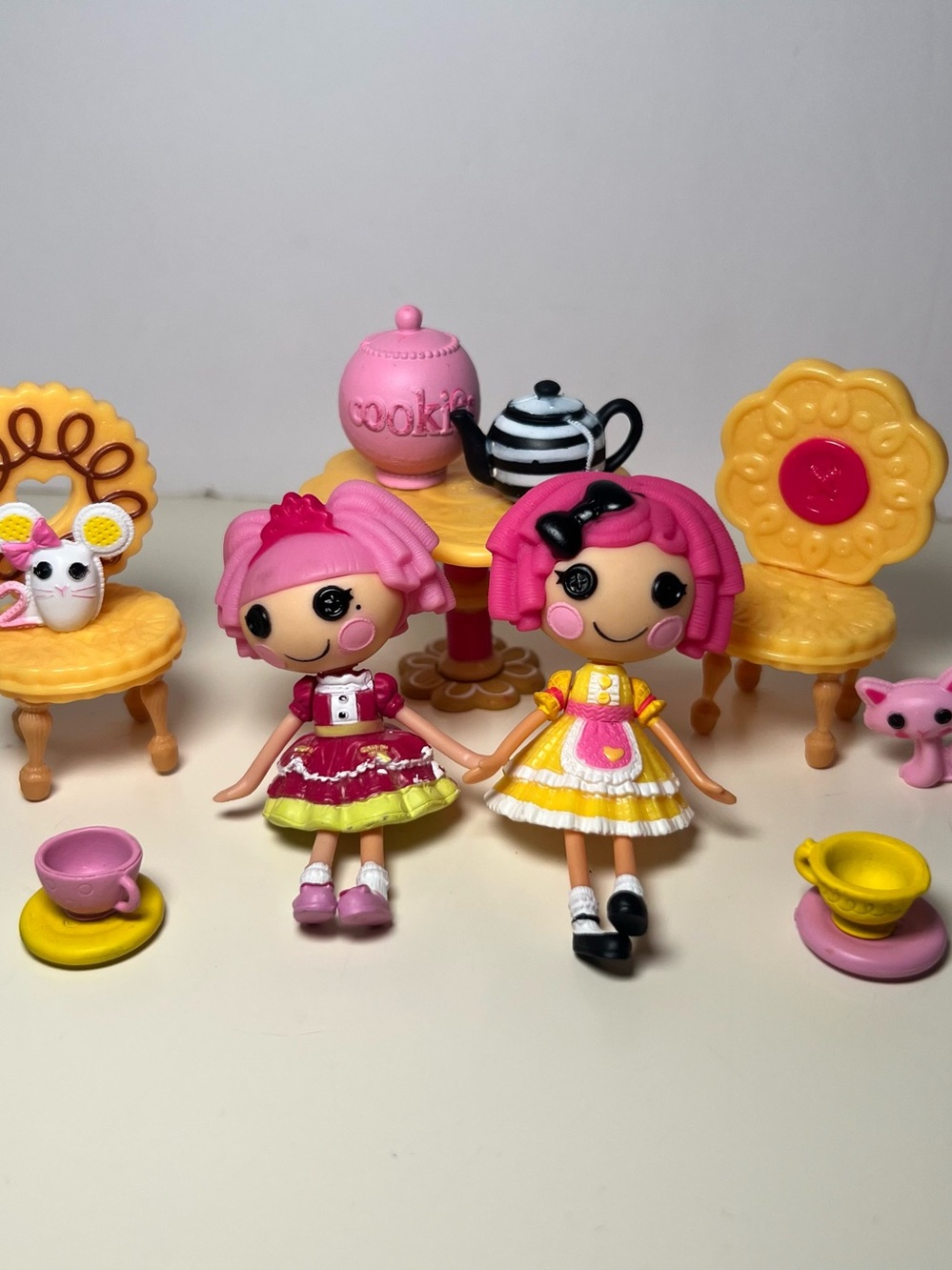 Lalaloopsy Mini Dolls Crumbs Tea Party With Jewel Complete Set Accessories Pets